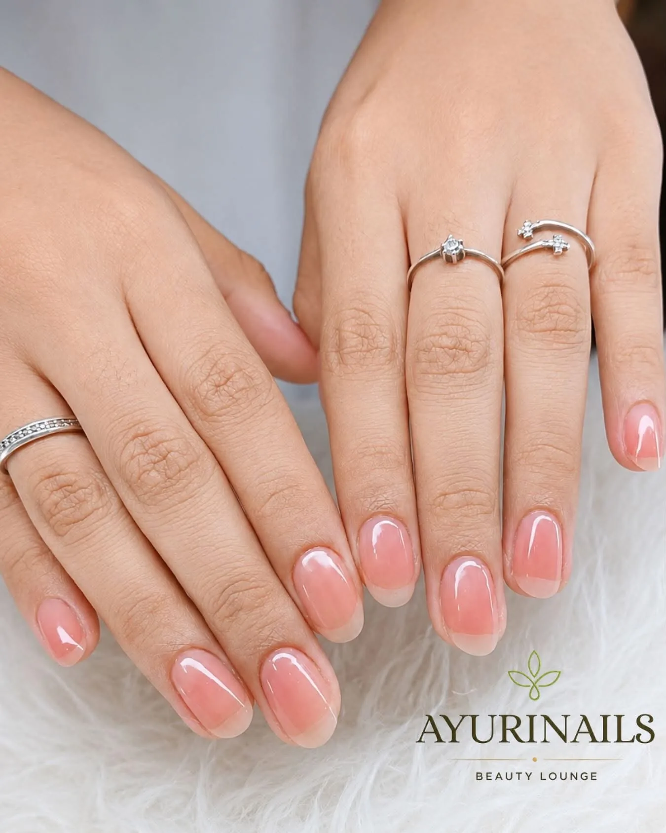 sheer jelly nails with natural pink finish, AyuriNails Beauty Lounge Poblacion Makati